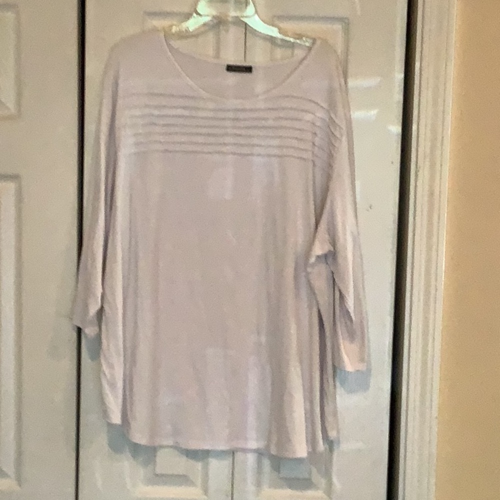 Women’s Lightweight Scoop Neck Top in White 4XL